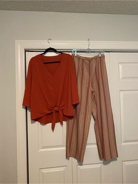Striped Wide-Leg Pants in Multicolor
